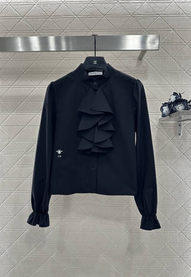 Dio*2025 New Arrival Stacked Cake Collar Shirt Custom Yb twill cotton, delicate