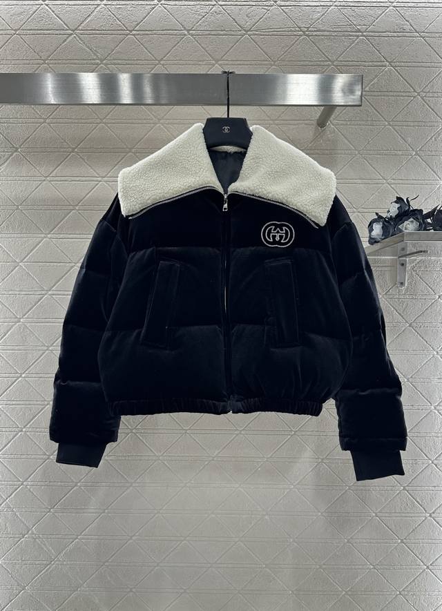 Gucc*2025 New Arrival Velvet Teddy Collar Down Jacket Custom Yb Imported velvet