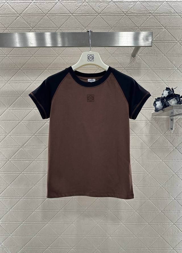 Loew*2025 New Arrival Raglan Color Block Logo Short-Sleeve T-Shirt. Made of cust