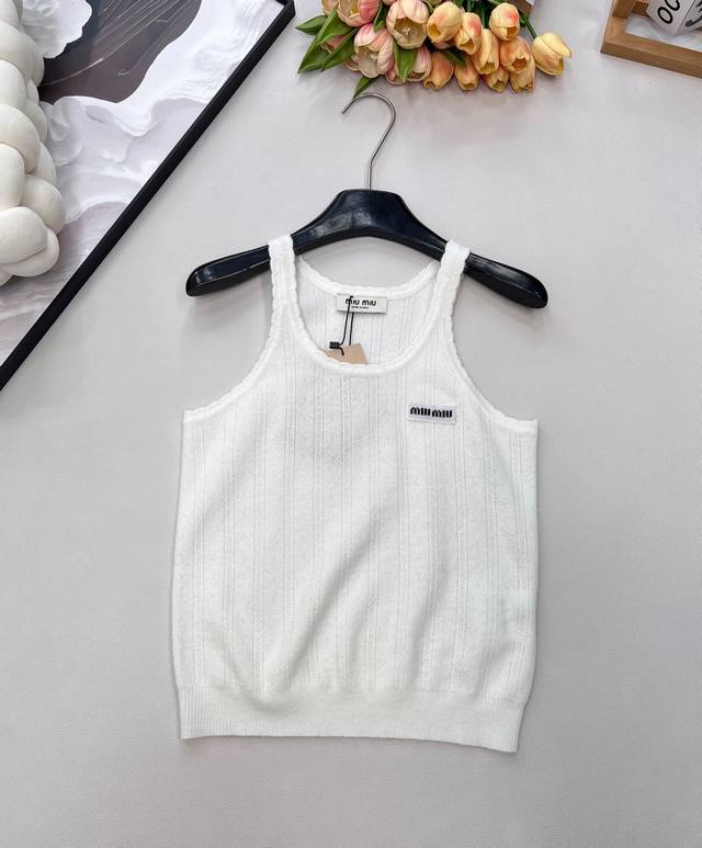 Miumiu 2025 New Wave Lace Knit Vest, made with custom Yb cashmere yarn, delicate