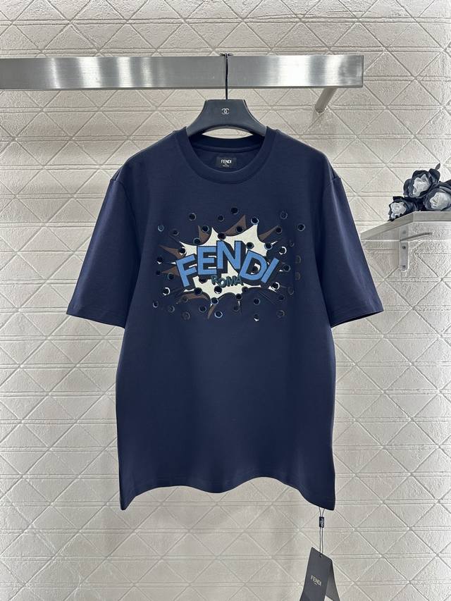 Fend*2026 New Arrival Round Neck Embroidered Hollow-Out Logo Custom Yb Original