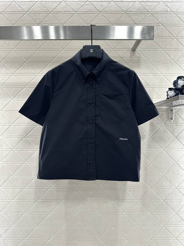 prad*2026 New Arrival: Collared Short-Sleeve Shirt. Made of custom Yb twill cott