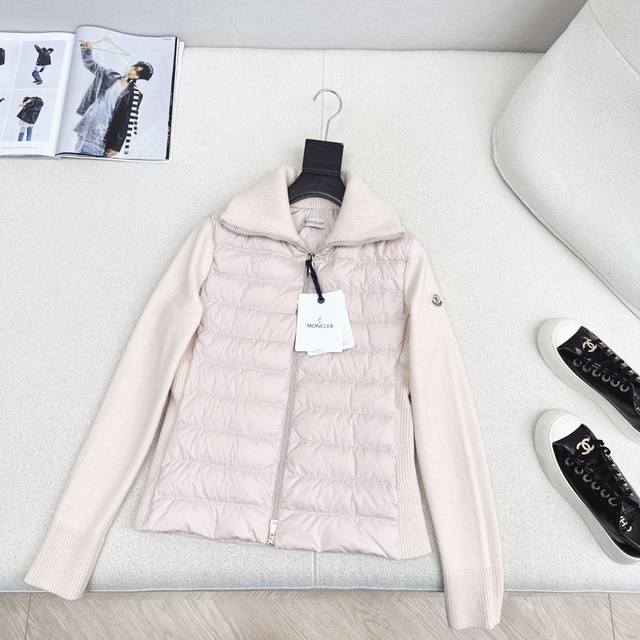 Original Quality Mc 25Ss Autumn/Winter New Knitted Patchwork High-Neck Down Jack