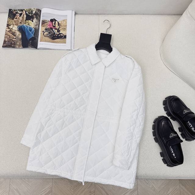 Original quality PD 25Ss Autumn/Winter New Arrival Diamond Pattern Cotton Jacket