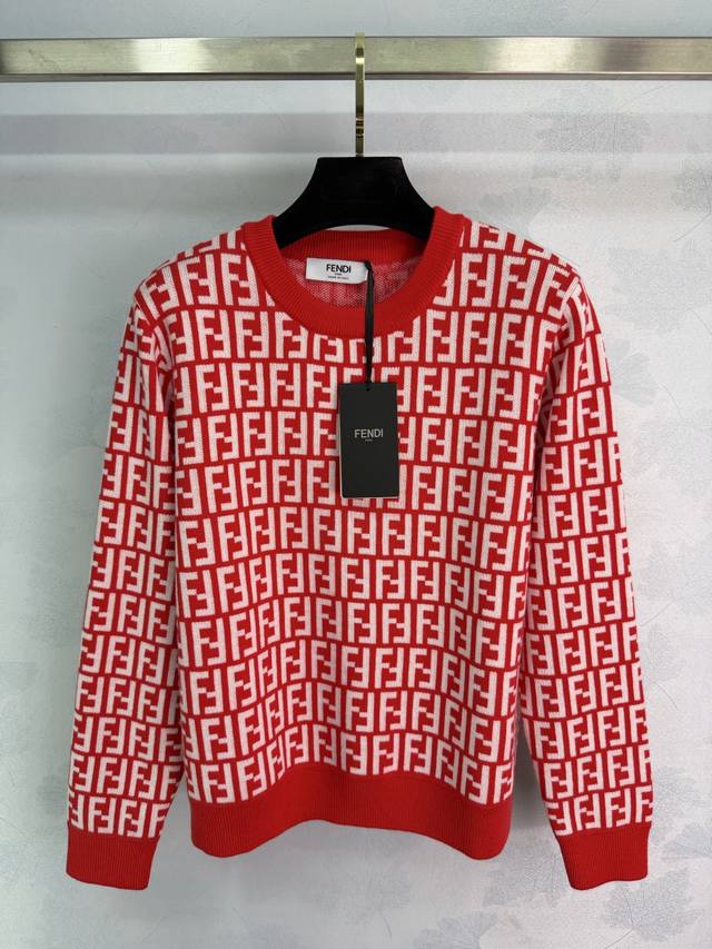 Fe*2026 Early Spring New Jacquard Crew Neck Knit Sweater! Made from custom wool