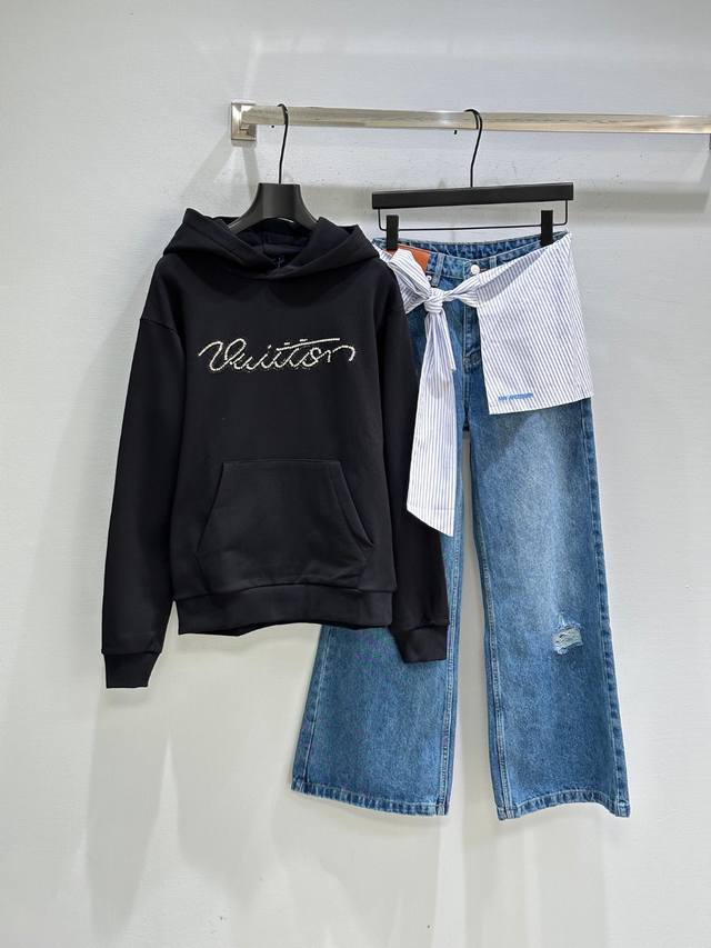 25Ss New Winter Arrival! These jeans feature a tie-up shirt design, two detachab