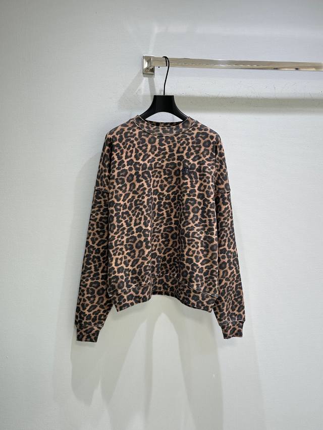 25Ss Early Autumn New Arrival! A must-have sweatshirt for leopard print lovers!