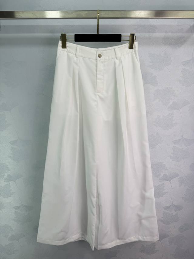 Chane*2026 Early Spring New Style Collared Top and Pleated Wide-Leg Pants Set, C