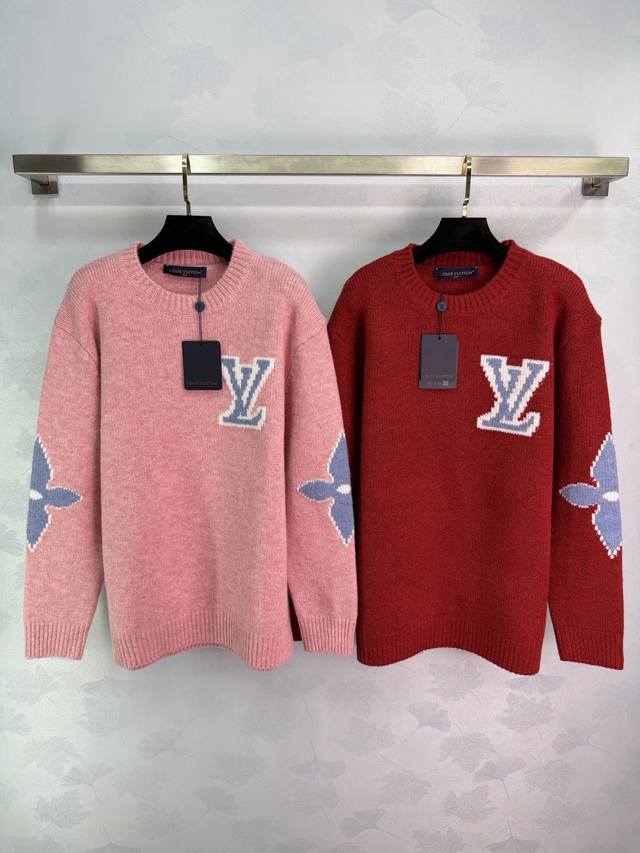 Lou*2025 Autumn/Winter New Round Neck Knitted Pullover Sweater, Custom Wool Yarn