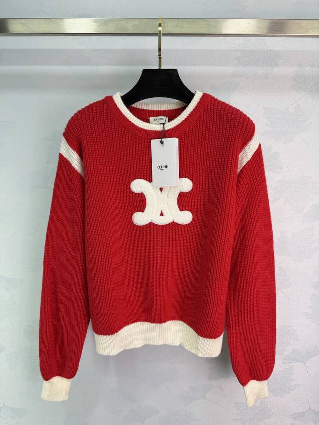 Ce*2025 Autumn/Winter New Versatile Arc de Triomphe Pullover Sweater! Made of cu