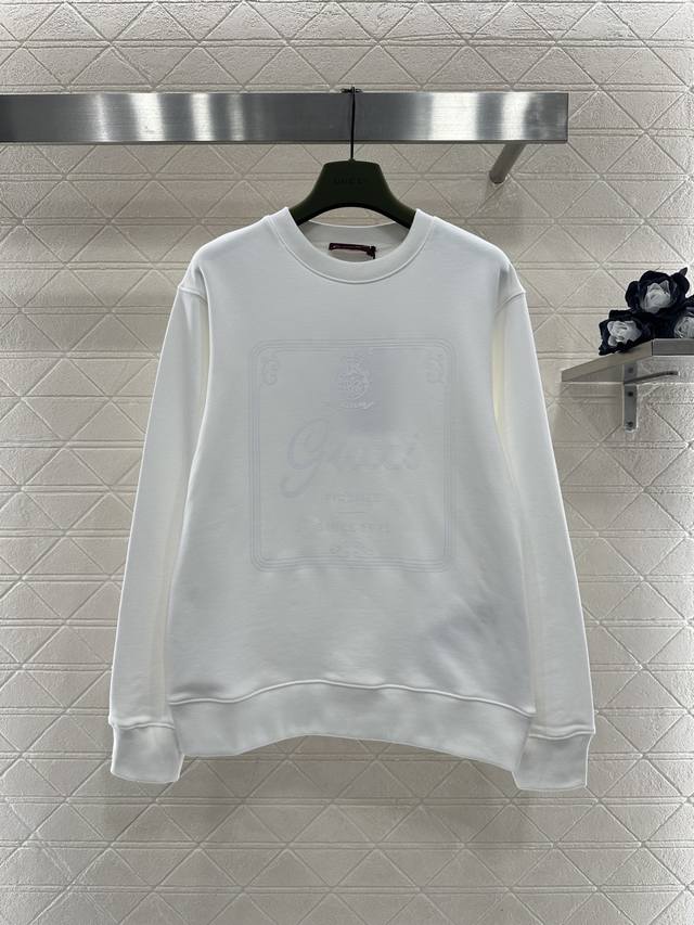 Gucc*2026 New Arrival: Logo Print Crew Neck Sweatshirt. Made of virgin cotton, b