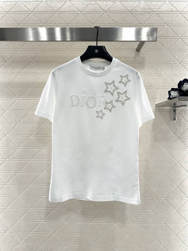 Dio*2026 New Arrival Round Neck Beaded Sequin Logo Custom Yb Mercerized Cotton,