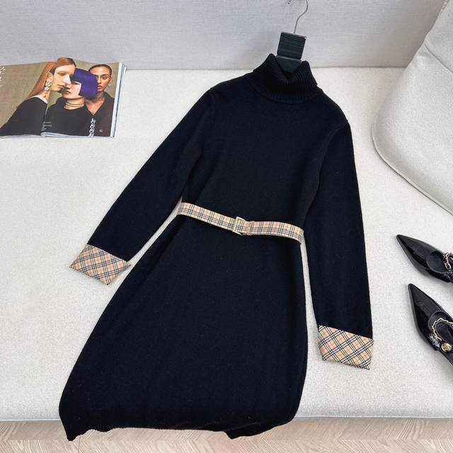 Trendy Autumn/Winter Dress Bur 25Ss Latest Autumn/Winter Style Faux Two-Piece Pa