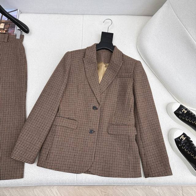 p310 Exclusive Style ~ Ce 25Ss Autumn/Winter Newest Houndstooth Wool Suit Jacket