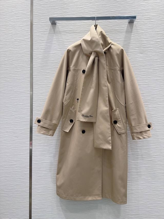 Christian Dio* 2025Fw New Trench Coat - Classic British Style Design, sophistica