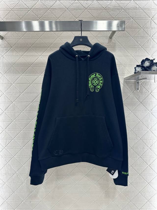 Chrome Hear*2025 New Arrival Cross Hooded Drawstring Sweatshirt. Made of 100% co