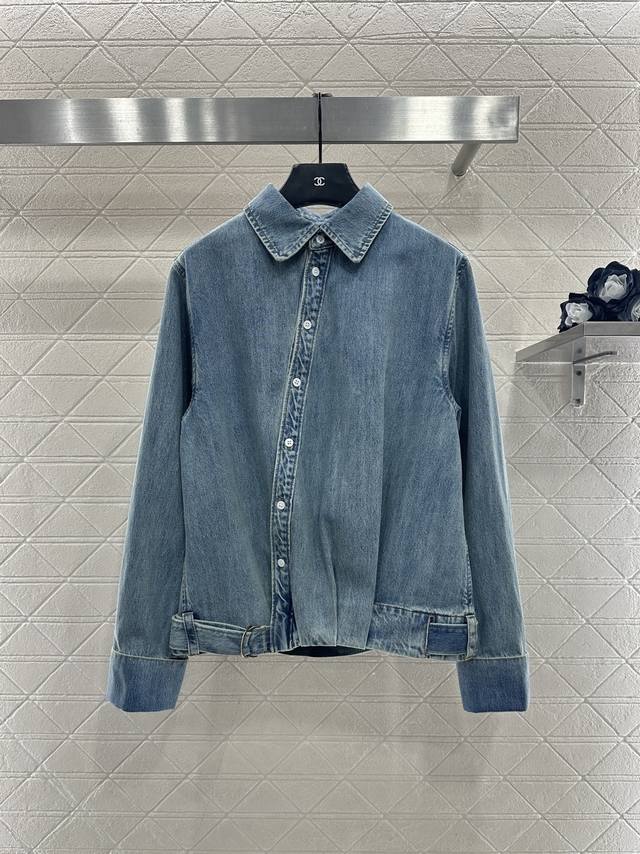 Loew*2025 New Arrival Denim Shirt and Belt Wide-Leg Pants Set Custom Yb Denim Tw