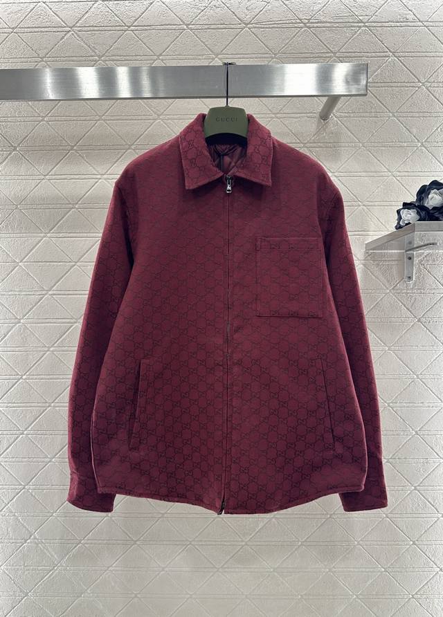 Gucc*2025 New Arrival Lapel Zipper Cotton Jacket Custom Yb Imported jacquard mat