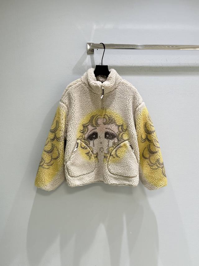 25Ss New Winter Arrival! Iconic crying girl print + lamb's wool material, soft a