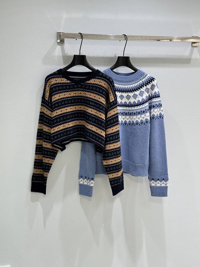 25Ss Autumn/Winter New Arrival! This sweater features a dense striped, colorful