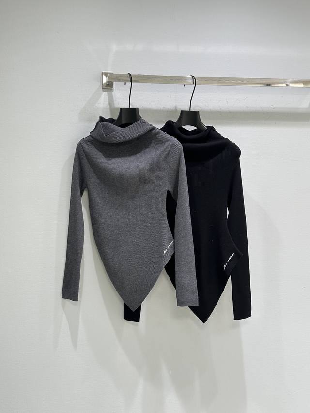 25Ss New Autumn/Winter Arrival! Asymmetrical off-shoulder knit top for women, sl