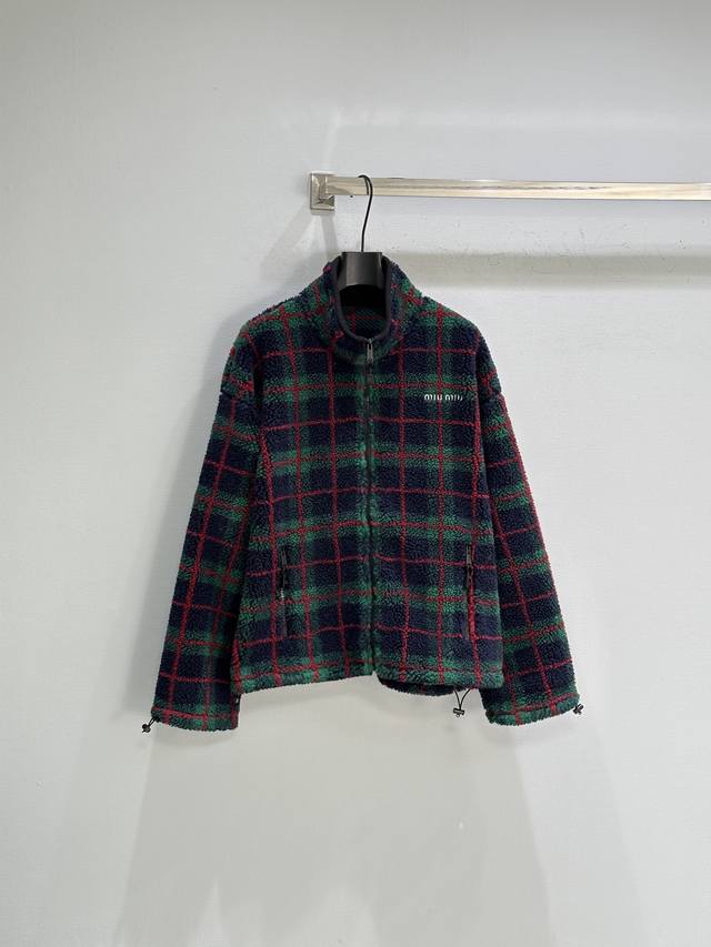 25Ss New Winter Arrival! Checkered fleece jacket, green and red checkered patter