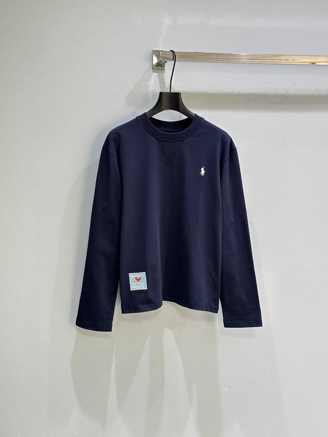 25Ss New Winter Arrival! Ribbed knit crew neck long-sleeved pure cotton T-shirt,