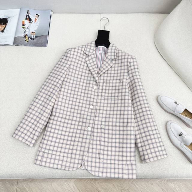 Exclusive Style~ Tb 25Ss Autumn/Winter Newest Pink Plaid Tweed Suit Jacket. Clas