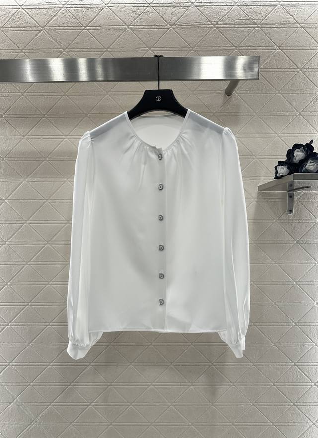 Chane*2026 New Arrival Round Neck Puff Sleeve Shirt Custom Yb Imported chiffon y