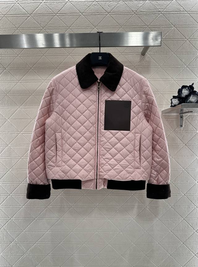 Loew*2025 New Arrival Corduroy Collar Diamond Pattern Cotton Jacket Custom Yb Wi