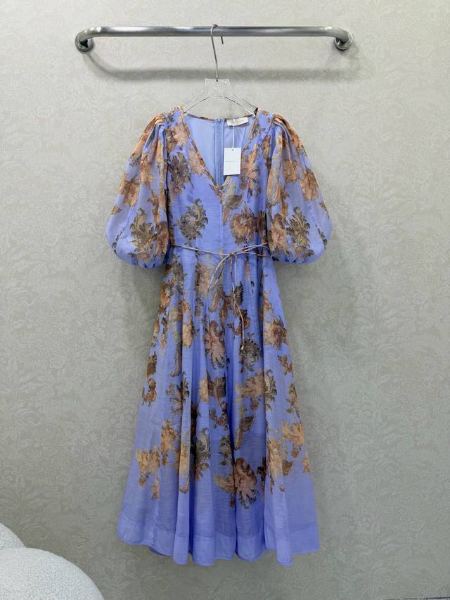 Zimmerman*Zimmerman 26 Early Spring New Dress V-neck Puffy Sleeves Princess Slee