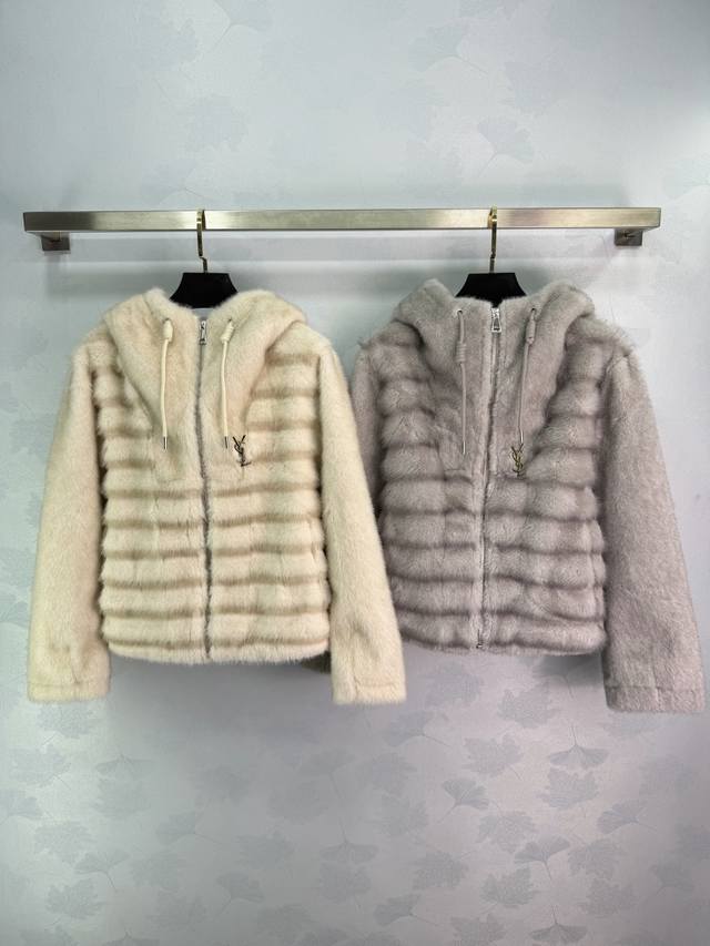 Ys*25 Autumn/Winter New Style Faux Mink Fur Hooded Jacket. Soft and delicate to