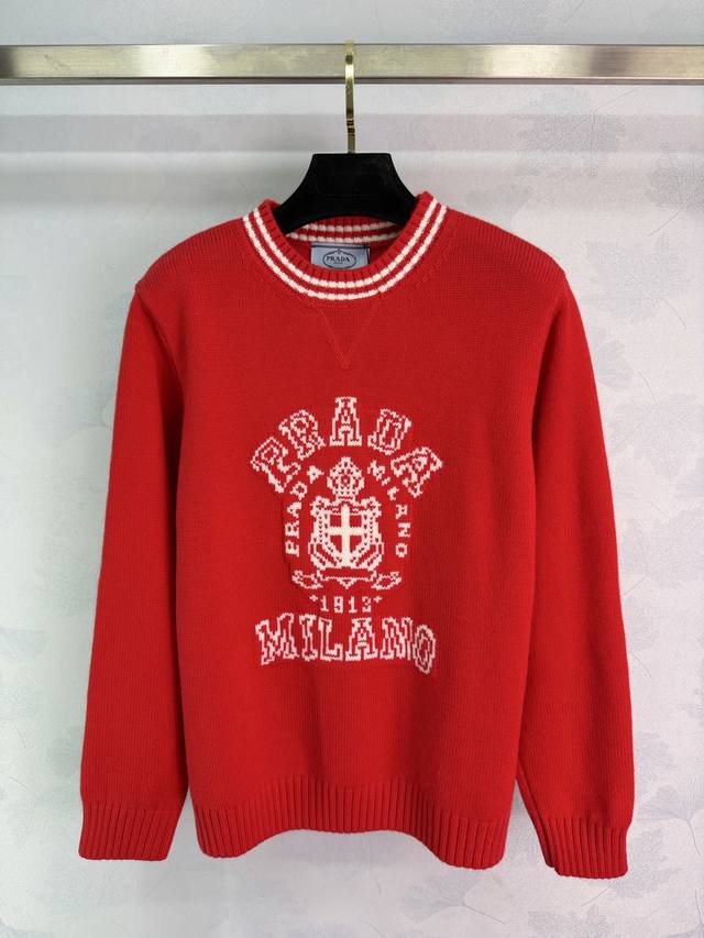 pr*25 Autumn/Winter New Knit Sweater, soft and comfortable, classic logo embroid