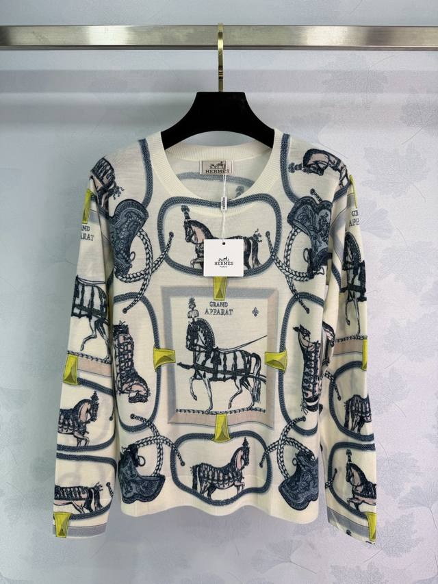 He*26 Early Spring New Knitted Top - Brand Equestrian Traditional Pattern: Elega