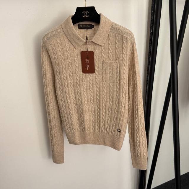 Style No. 20258400 Loro piana*Lp New Metal Ring Decorated Lapel Pullover Long-S