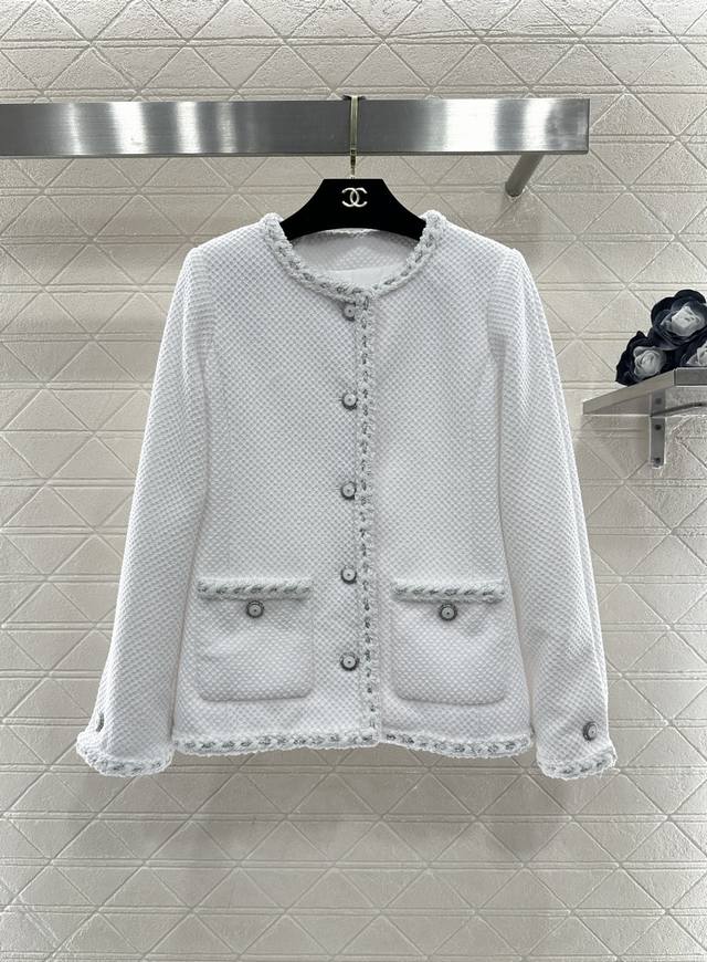 Chane*2026 New Arrival Round Neck Tie-edged Jacket Custom Yb Imported coarse woo