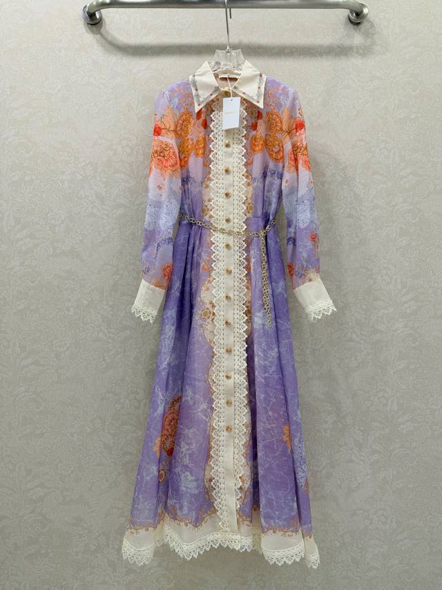 Zimmerman*Zimmerman 26 Early Spring New Positioning Floral Collar Lace Trim Long