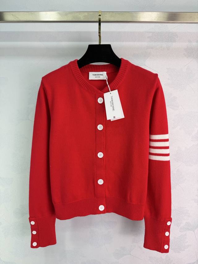 Tb*26 Early Spring New Classic Knit Cardigan, 100% wool, soft and warm, with fou