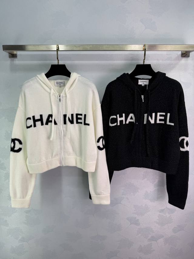 Ch* 2026 Early Spring New Hooded Zipper Long-Sleeve Cardigan! Custom wool knit y