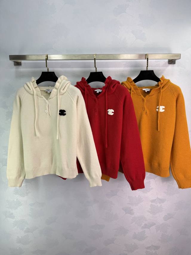 Ch* 2026 Early Spring New Hooded Pullover Knit Sweater! Made with custom importe