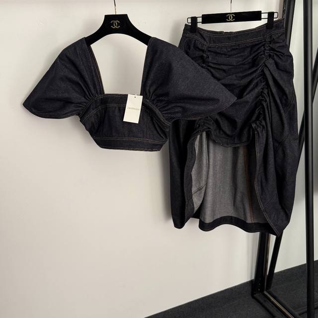 Style No. 20259338 Zimmermann* New Set: Short Square Neck Denim Jacket + High-H