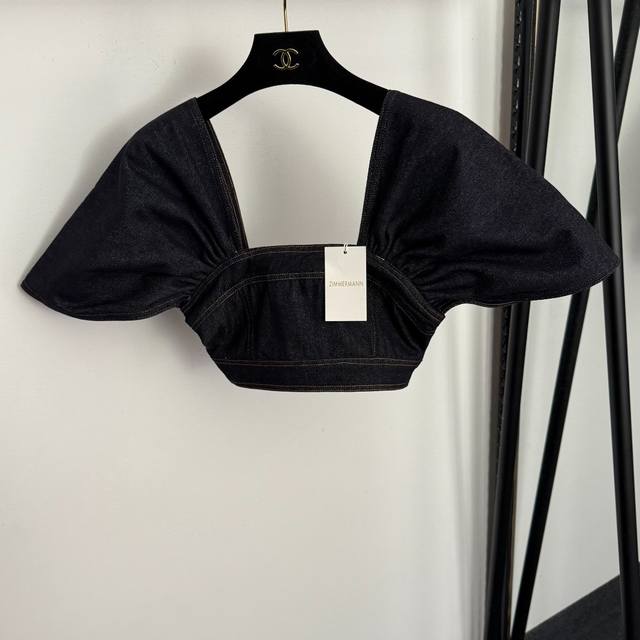 Style No. 20259339 Zimmermann* New Short Square Neck Denim Jacket, Dark Blue, S