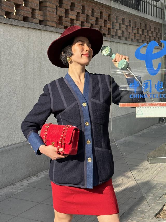 Chane* 25Fw Autumn/Winter New Vintage Denim and Wool Tweed Jacket | Exclusive Yb