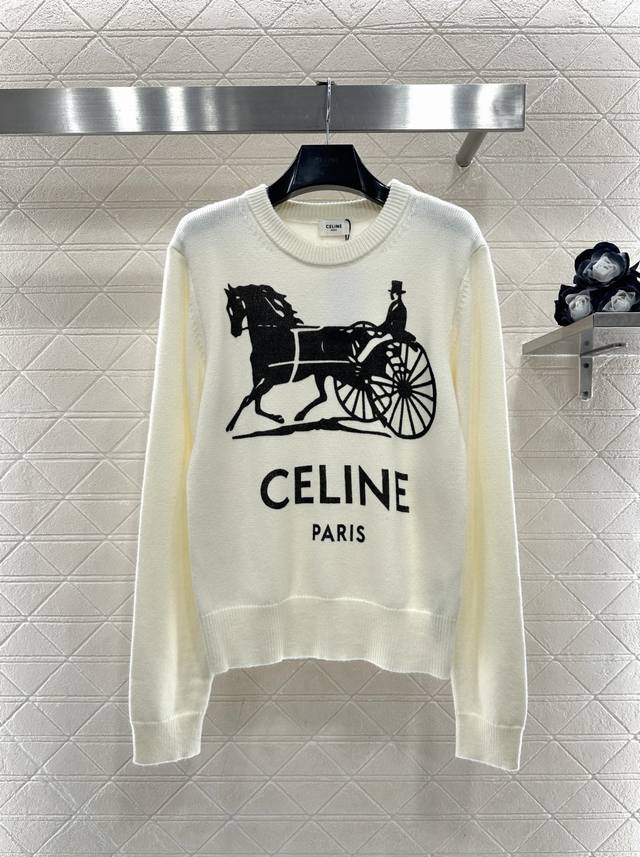 Celin*2026 New Arrival Printed Arc de Triomphe Knit Sweater Made with custom Yb