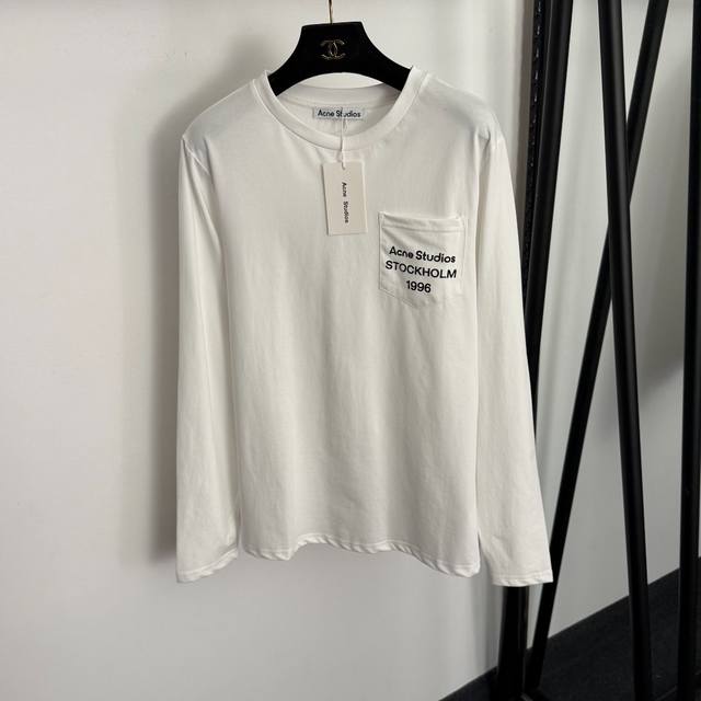 Style No. 20259314 Acne Studio* New Letter Print Single Pocket Cotton Long-Slee