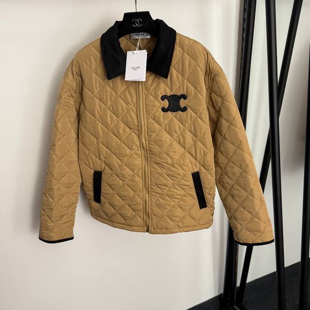 Style No. 20259315 Celin* New Arc de Triomphe Logo Embroidered Diamond Check La