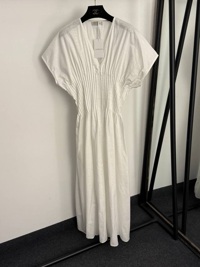 Style No. 20259291 Zimmermann * New V-neck pleated waist vest short-sleeved dre