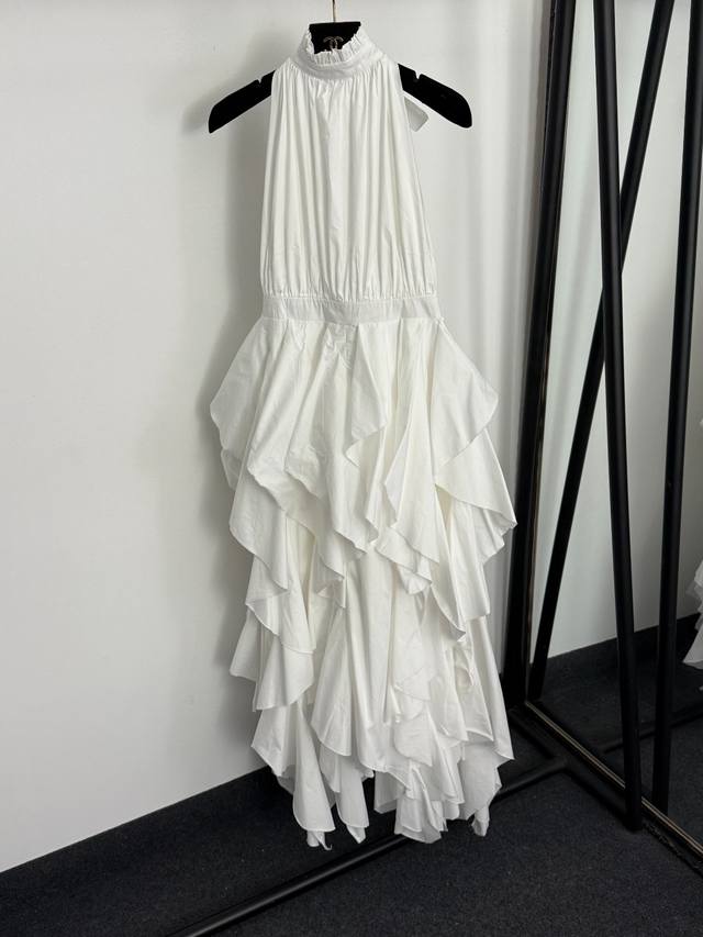 Style No. 20259293 Zimmermann* New Irregular Ruffle Hem High Neck Halter Neck B