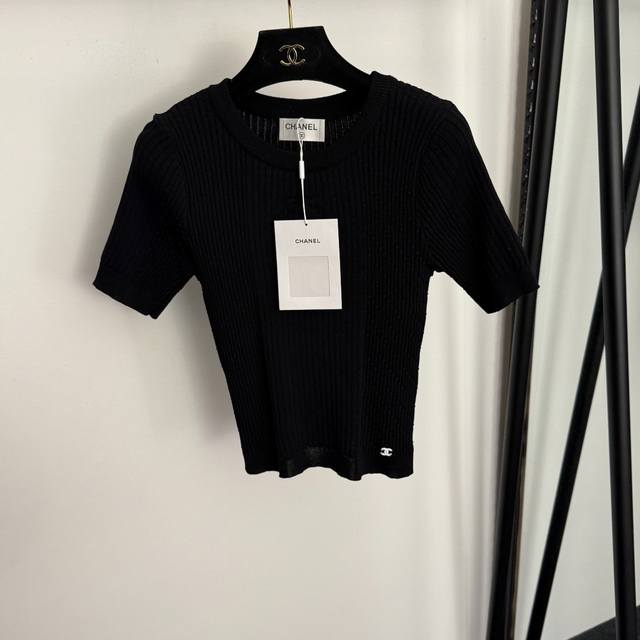 Style No. 20259279 Chanel* New Style Camellia Slim Fit Short Sleeve Knit Top, B