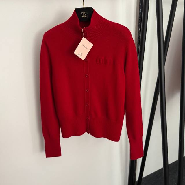 Style No. 20259272 Miumi* New Logo Letter High-Neck Long-Sleeve Wool and Cashme